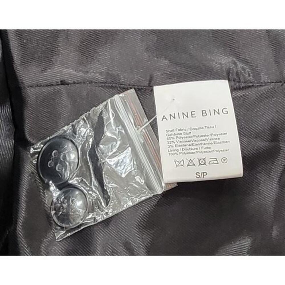 Anine Bing Madeleine Blazer Grey/Blue Plaid size Small Classic Double Breasted‎ - Picture 7 of 10